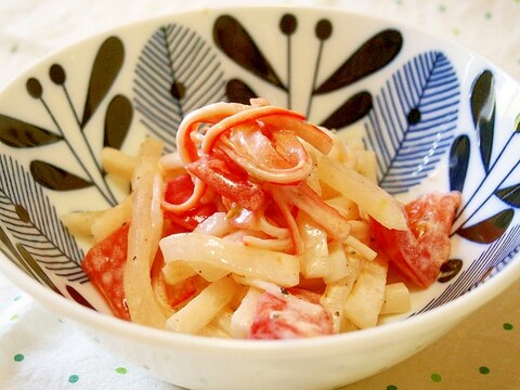 大根とトマトのカニカママヨネーズ和え♪